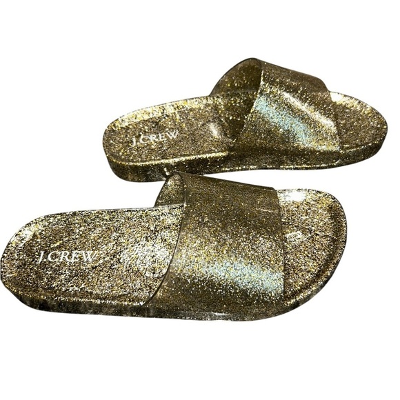 J. Crew Sparkling Gold Slide Women’s Sandals New size 8 - Picture 2 of 11